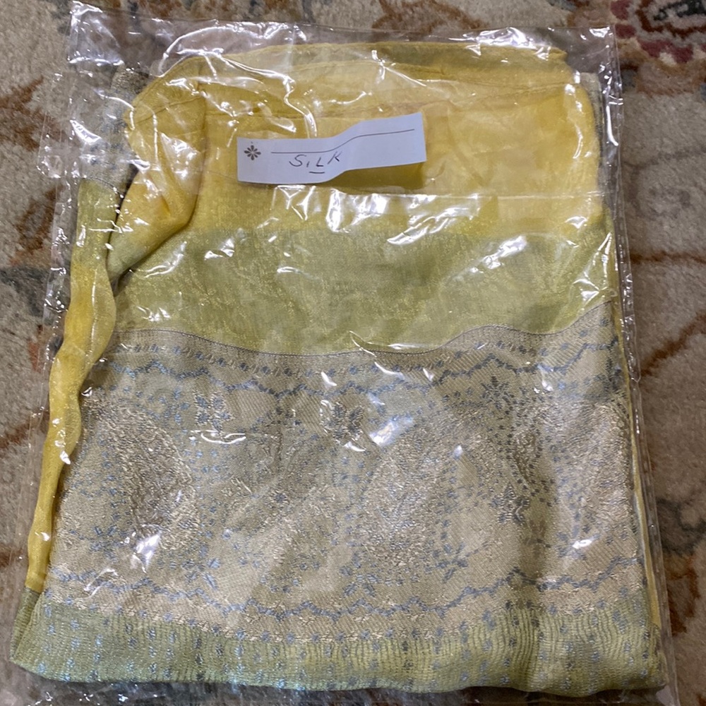 Yellow silk scarf
